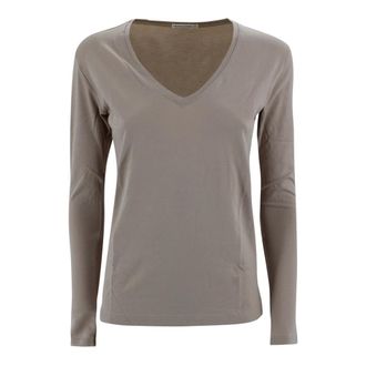 Anonym Apparel Long Sleeve Tops, female, Beige, Size: XS V-Neck Jersey T-Shirt
