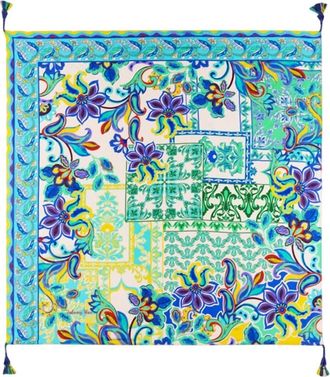 Johnny Was Womens Michelle Silk Scarf In Blue