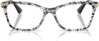 Dolce & Gabbana 56mm Rectangular Optical Glasses in Black Lace at Nordstrom