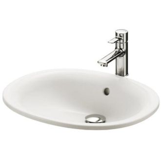 Toto Lavabo Encastrable Redondo, Sin Orificio Para Grifer&iacute;a, Con Rebosadero Blanco Toto