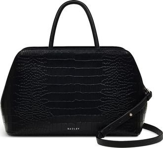 Radley London Liverpool Street Croc Embossed Crossbody Bag in Black at Nordstrom Rack