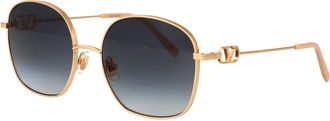 Valentino VLogo Geometrische Zonnebril - unisex - Accessoires - Geel - Maat: 57 MM Nylon