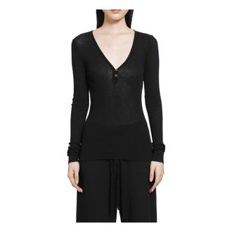 James Perse Dames, Tops, Zwart, Maat: M Katoen