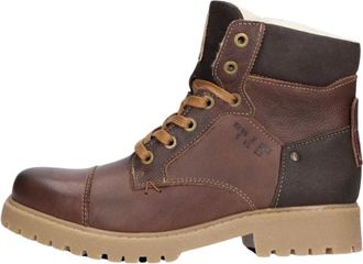 Bullboxer Jongens Leren Laarzen All 518 - Dames - Veterlaarzen - Bruin - 35 EU - Leer - Schoenen