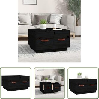 vidaXL Tavolino in legno - Tavolino da Salotto Nero 60x53x35 cm Legno Massello di Pino
