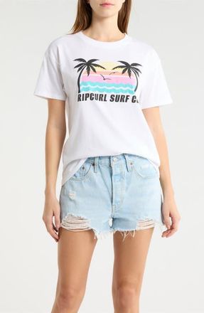 Rip Curl Malibu Relaxed Graphic T-Shirt in Optical White at Nordstrom, Size Xx-Small