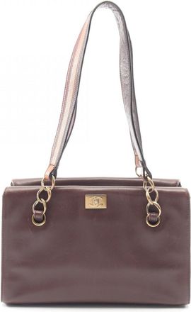 Chanel Brown Leather Handbag Tote Bag (Pre-Owned)