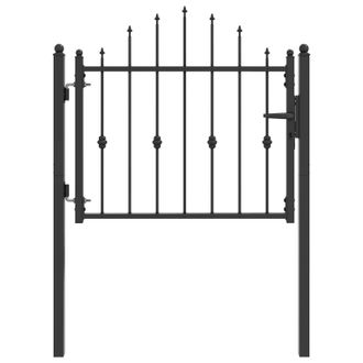 vidaXL Puerta De Cerca Horst 100 X 75 Cm Metal Negro Con Cerradura Vidaxl