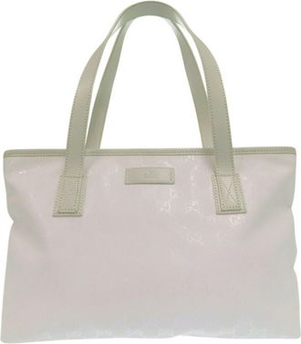 Gucci White Pvc Leather Tote Bag (Pre-Owned)
