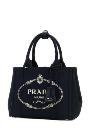 Prada Womens Dark Blue Canvas Small Prada Jardini&atilde;&uml;re Handbag Baltico Borse A Mano Bag