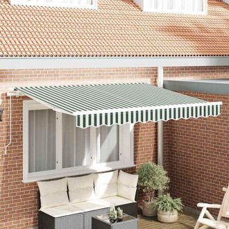 vidaXL Tela De Recambio Para Toldo Verde Y Blanco 350 X 250 Cm Lona Vidaxl