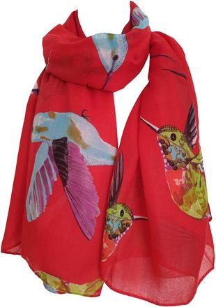 GlamLondon Birds Scarf Festive Happy Fashion Gift (Red)