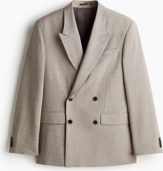 H&M Zweireihiges Jackett in Relaxed Fit - Brown