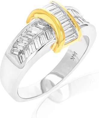 Vir Jewels 1.10 cttw Baguette Diamond Wedding Band 14K Yellow and White Gold Channel