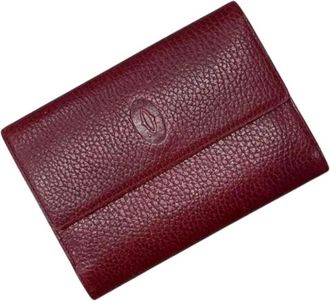 Cartier Pre-owned Vintage Portemonnee (drievoudig) - Dames - Vintage Accessoires - Rood - ONE Size - Leer - Vintage