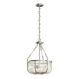 Netlighting Kichler Roux Cylindrical Pendant Ceiling Light Brushed Nickel in Grey
