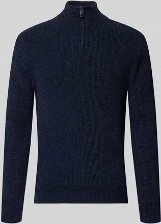 Tom Tailor Regular Fit Troyer aus Baumwoll-Mix in Marine, Größe XXXL