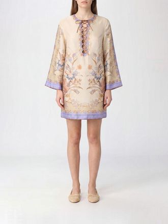 Zimmermann Tunica Indra in lino con stampa floreale e maniche lunghe