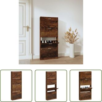 vidaXL vidaXL Scarpiera moderna - Scarpiera Rovere Fumo 59x17x150 cm in Legno Multistrato