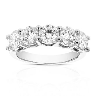 Vir Jewels 3 cttw Lab Grown Diamond 5 Stone Engagement Ring in 14K White Gold For Women