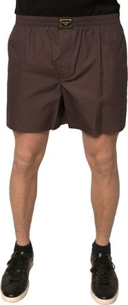 Dolce & Gabbana Brown Cotton Blend Men Mid Waist Mens Shorts