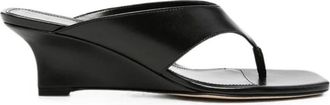 Stuart Weitzman Schoenen, Dames, Zwart, 40 EU, Leer, Vinnie Wedge Thong