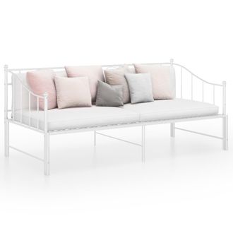 Berkfield Home Pull-out Sofa Bed Frame White Metal 90x200 cm