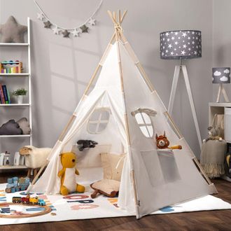 Paco Home Paco Home Tienda Tipi Cuarto Infantil Cuarto Juegos Interiores S&oacute;lida Estable Robusta Bianco, Senza accessori