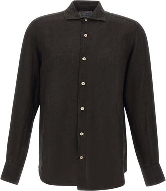 MC2 Saint Barth Heren, Overhemden, Zwart, Maat: XL Linnen