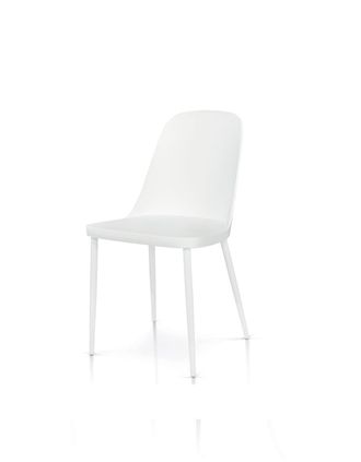 Konte Design Juego de 2 sillas blancas con asiento de polipropileno