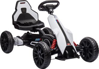 OEM Kart Coche El&eacute;ctrico Infantil 12v De 3 A 8 A&ntilde;os Velocidad 3-5km/h Y Cintur&oacute;n De Seguridad 100x58x58,5cm Blanco