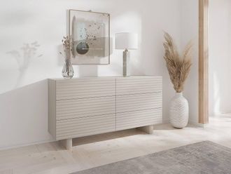Vente-Unique 6 - Drawer Chest Of Drawers - MDF - Beige - LUDIMA
