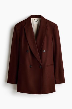 H&M Blazer aus Leinengemisch - Dunkles Rostbraun