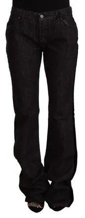 Gianfranco Ferre Mid Waist Cotton blue Straight Boot Cut Womens Jeans