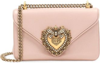 Dolce & Gabbana medium Devotion leather crossbody bag - women - Lamb Skin/Lamb Skin/Cotton - One Size - Pink