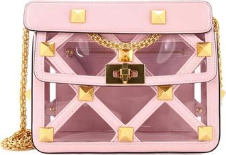 Valentino Garavani Roman Stud Flap Bag Quilted PVC with Leather Medium satchel