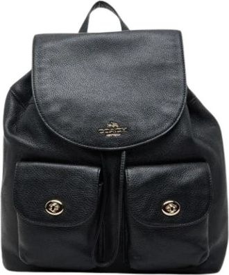 Coach Pre-owned Leren Rugzak - Dames - Vintage Rugzakken - Zwart - ONE Size - Leer - Vintage