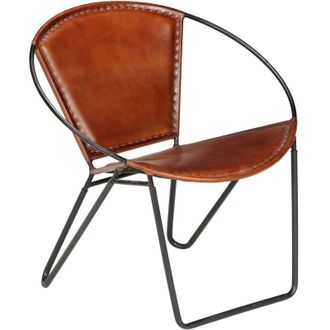 vidaXL Silla De Cuero Aut&eacute;ntico Marr&oacute;n Vidaxl