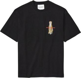 Closed T-shirt met korte mouwen en regular fit met print op de voorkant - Heren - T-shirts - Zwart - S - Katoen - Tops