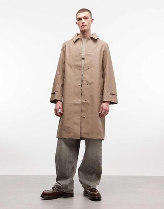 Rains 21520 Nara - Trench sartoriale lungo impermeabile beige-Neutro