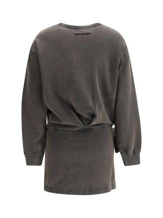 Isabel Marant Womens Zae Fleece Dress Faded Black Cotton