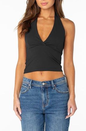 Roxy South Shore Crop Halter Top in Phantom at Nordstrom, Size Xx-Large