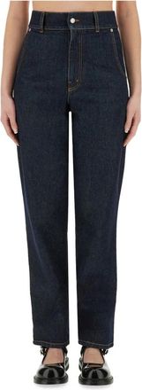 Moschino Pantalone Denim Blu Di Cotone - Dames - Regular Fit Jeans - Blauw - S - Denim - Jeans