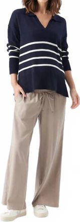 Ripe Lori Nursing Knit Sweater In Navy/white