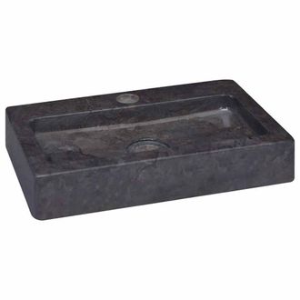 Berkfield Home Sink Black 38x24x6.5 cm Marble