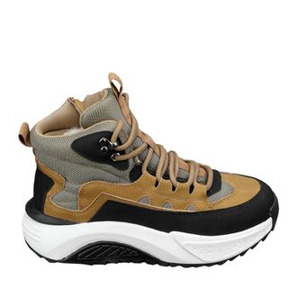 Generic Men winter cotton shoes with thick velvet and warm snow boots outdoor anti slip hiking boots (Khaki,7.5)