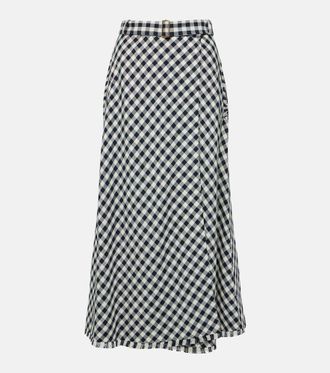 Etro Gingham jacquard midi skirt