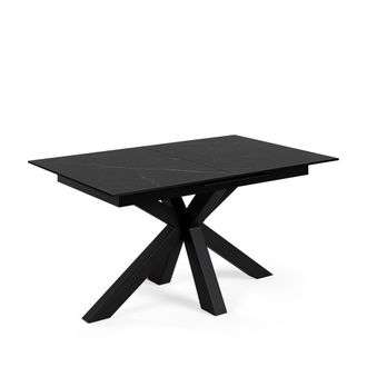 Koketto Home Mesa extensible porcel&aacute;nica de 160cm tapa negro patas negro