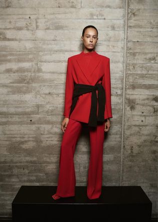 Mango Pantaloni campleto vita alta rosso - Donna - 36 - MANGO