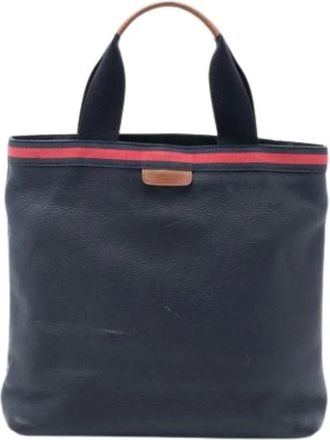 Gucci Pre-owned Tote Bags, female, Blue, Size: ONE SIZE Pre-owned Leather Tote